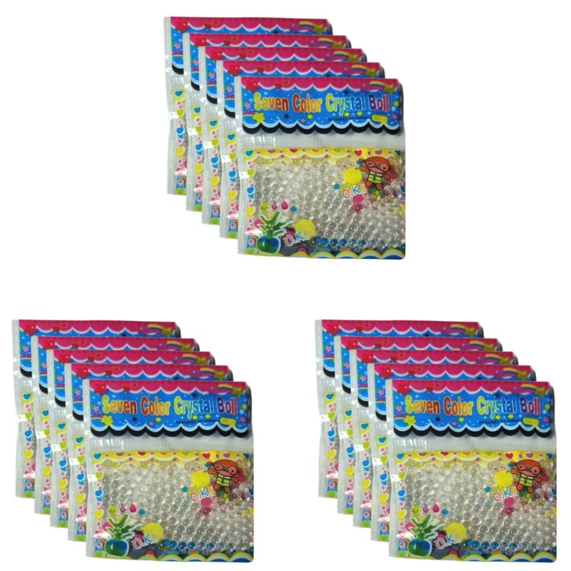 خاک ژله ای مدل  کریستالی شفاف وزن 3 گرم بسته 15 عددی